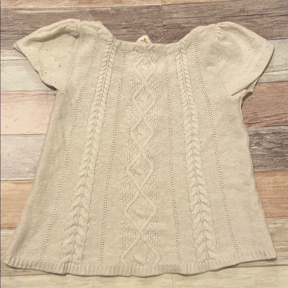 Cream Anthropologie HWR short sleeve sweater M - Picture 2 of 5